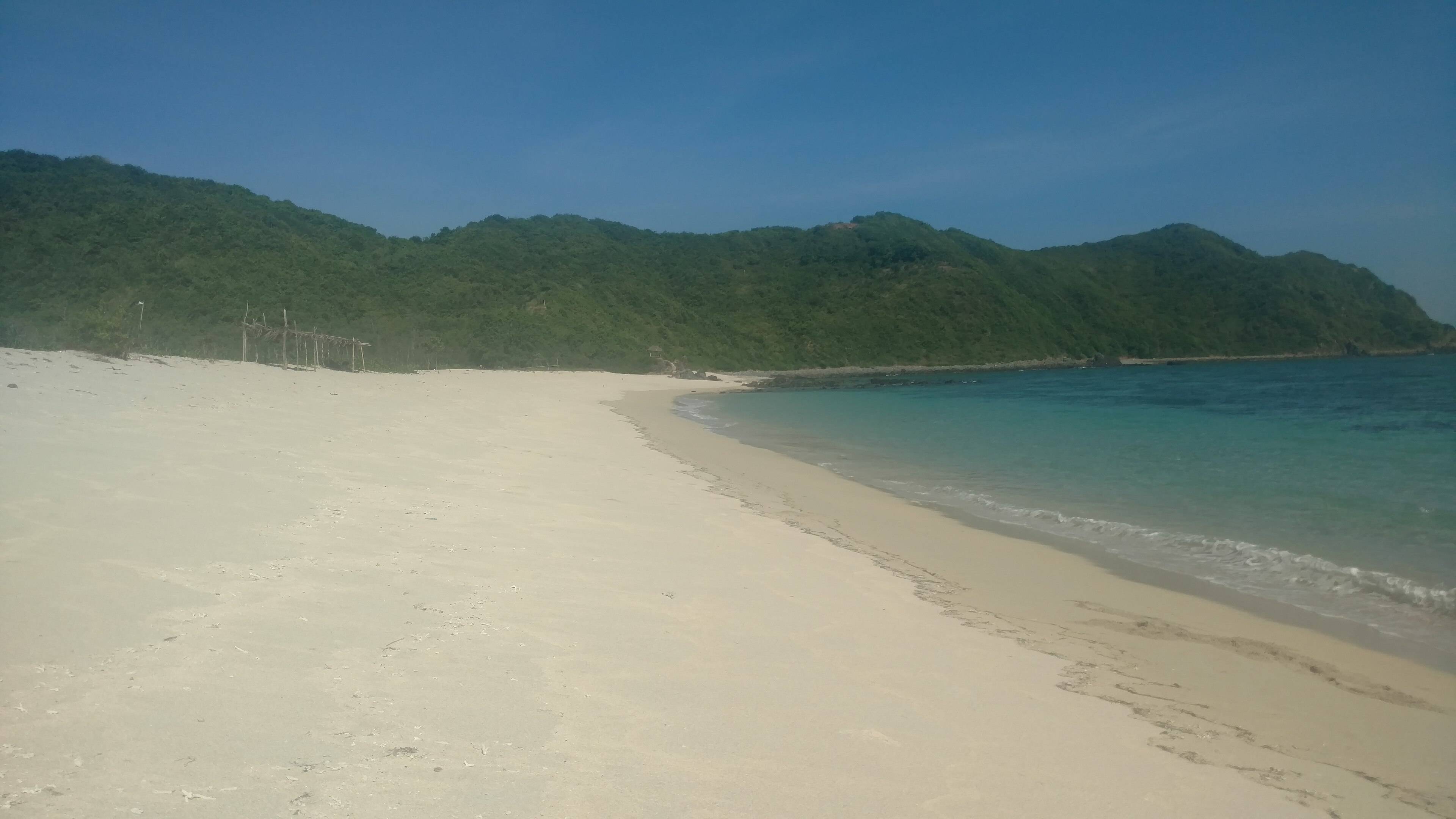 Empty white sand beach in Lombok